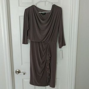 Adrianna Papell Gray Smoke cocktail party dress